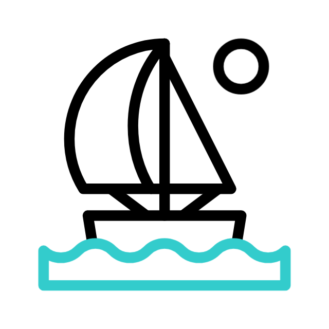 Sunset boat icon